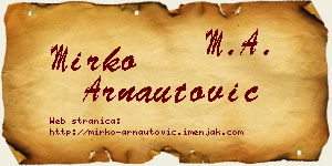 Mirko Arnautović vizit kartica